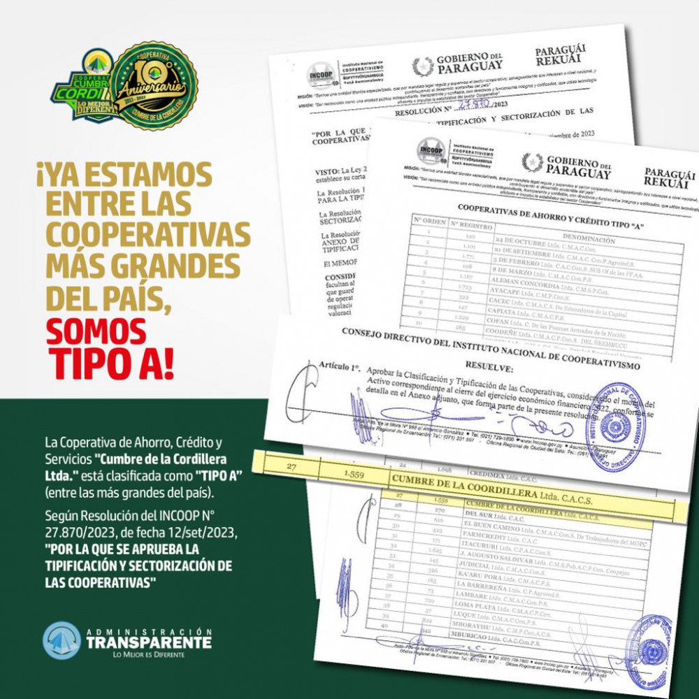 ¡Ya estamos entre las cooperativas más grandes del país